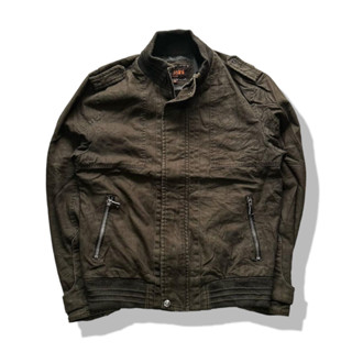 Olive Brown Full Zipper Jacket รอบอก 45”