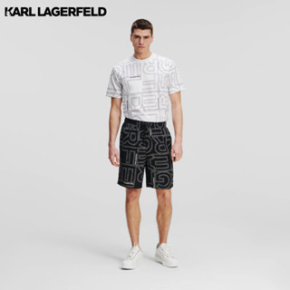 Karl Lagerfeld - KARL ALL-OVER KARL LOGO SHORTS 235M1002 กางเกงขาสั้น