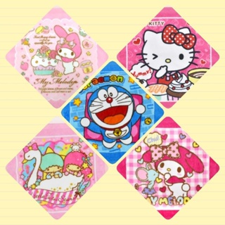 ผ้าเช็ดหน้า ลิขสิทธิ์แท้ Sanrio Kitty My Melody  Little Twin Stars Doraemon