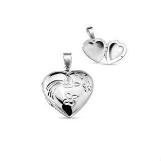 Silver Bird Heart Pendant/จี้หัวใจนกสีเงิน