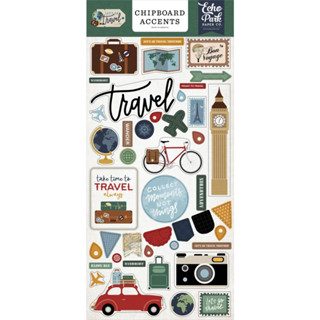 Lets Go Travel Chipboard 6"X13" สติกเกอร์