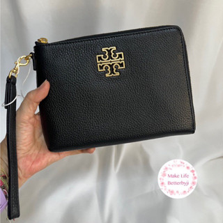 พร้อมส่ง แท้💯🇺🇸Tory burch Britten Large​ Zip Pouch​(145372)