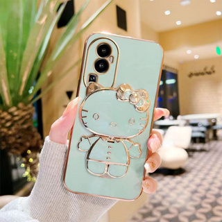 ตรงรุ่น Oppo Reno10 เคสขอบตรง ลายคิดตี้ ตั้งได้ กระจก สำหรับ Oppo Reno10 Reno10pro Reno10proplus ออปโป้Reno10 pro plus