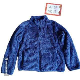 uniqlo kid fleece ขนยาวสีฟ้า size 140 มือสอง สภาพใหม่มาก