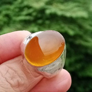 #63.5 #แหวนชายอเกตสีเหลือง #เงินแท้92.5 #Natural Yellow Agate