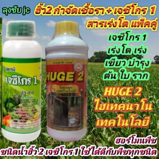 2 กระปุก ฮิ้ว2+เจซี่โกร1 แพ็คคู่ เจซีโกร1 สารเร่งโต ฮิ้ว2 ป้องกันและกำจัดเชื้อรา ใช้ดีกับพืชทุกชนิด