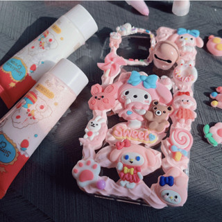 เคสมือถือ DIY iPhone15/11/12pro เคสมือถือ เคสมือถือแฮนเมดครีมกาว เคสมือถือ วัสดุ DIY กระเป๋า โฮมเมด ยางนุ่ม เครื่องประดั