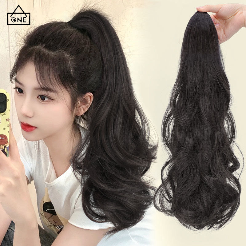 COD พร้อมส่ง-วิกผมผมหางม้าหยิกชิ้นหนาเกาหลีแฟชั่นหางม้าหรูหราวิกพรีเมี่ยมยาว45ซมใช้ได้ทั้งเด็กและผู้ใหญ่-a.one