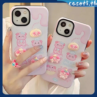 คูปองเคลม🎀เคสไอโ case for iphone 11 12 การ์ตูน 3 มิติหมูน่ารัก เคส 14 13 12 11 pro max เคสโทรศัพท์มือถือกันกระแทก