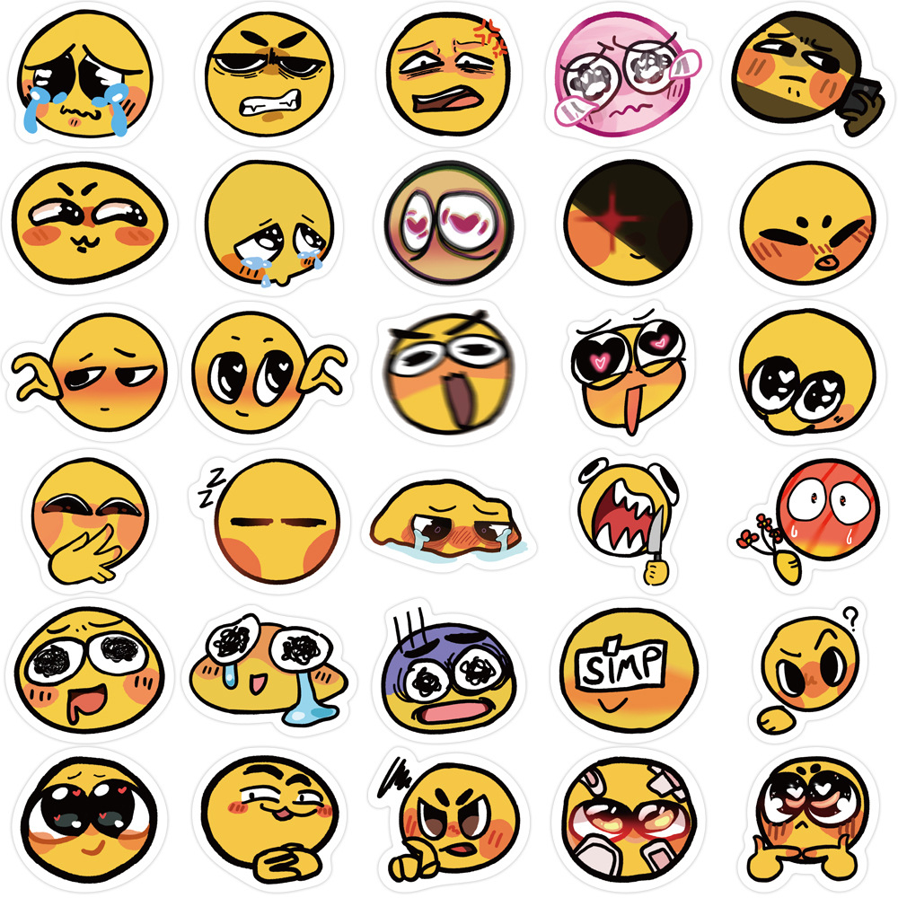 พร้อมส่ง EMOJI Cute waterproof ริมฝีปาก sticker สติกเกอร์ กันน้ำ รูปแบบที่แตกต่างกัน 60ชิ้น