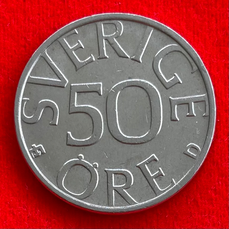 🇸🇪 เหรียญสวีเดน​​ Sweden 50 öre ปี 1990 เหรียญต่างประเทศ