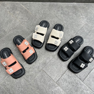 CHANI : Ch161-8  l New sandals รองเท้าแตะ หนัง pu mix leather