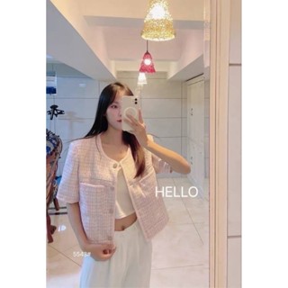 〰️เสื้อทวิตแขนสั้นกระดุมผ่าหน้าแต่ง detail กระเป๋าคู่ด้านหน้า พร้อมขอบเปียรอบตัว สวยมากรุ่นนี้ ผ้านิ่มใส่สบาย