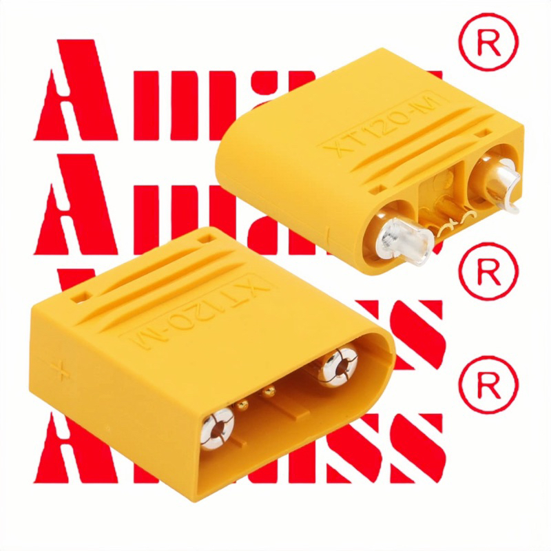 ขั้งปลั๊ก Amass XT120 [แท้ปั้มAmass] 60A ขนาดใหญ่ Lipo Batterys Connector (1คู่) ปลั๊กสัญญาณสำหรับ RC UAV FPV โดรนเกษตร