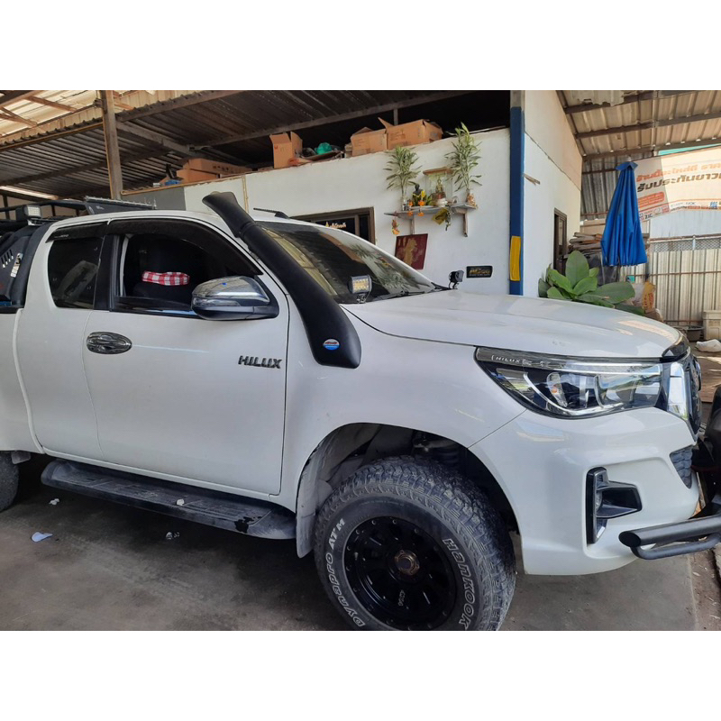 สน็อกเกิ้ลรถ snorkel รีโว่ ตัวสูง แคป/4ประตู ทรง Tjm หัวแนบหลังคา พร้อมอุปกรณ์ติดตั้งครบชุด (ร้านไทย