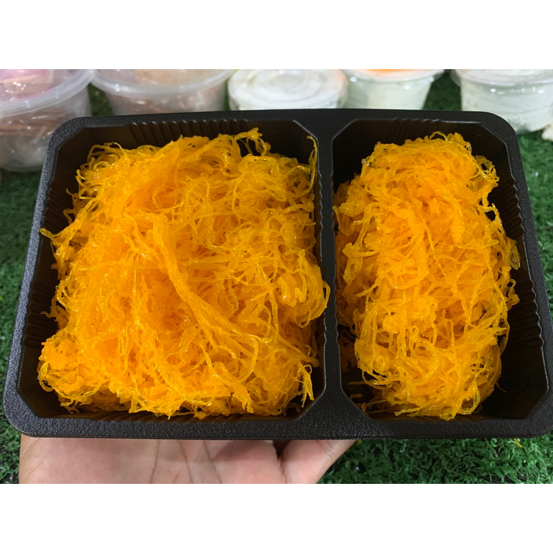 ฝอยทองเกรดA หวานหอม เส้นฟูสวย ถูก อร่อย ขนาด 150 g (น้ำหนักเฉพาะฝอยทองไม่รวมบรรจุภัณฑ์)