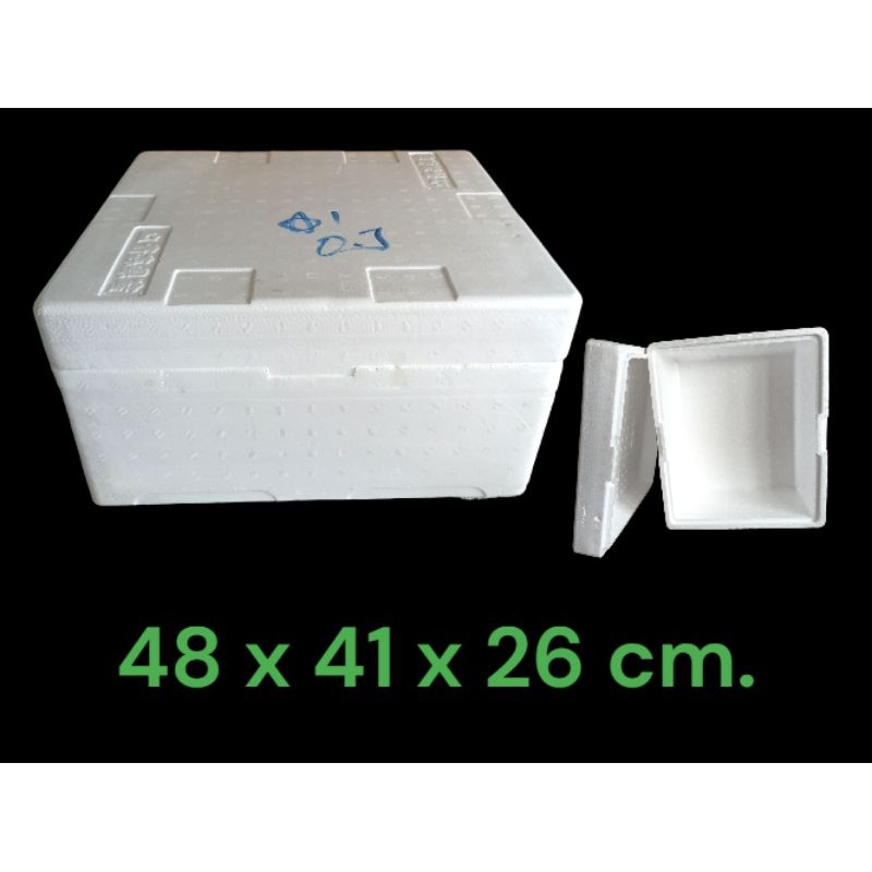 กล่องโฟมมือสอง สภาพดีมาก(ใช้ครั้งเดียว)ขนาด 48 x 41 x 26 cm.