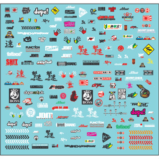 1/64-1/24 ดีคอลน้ำ ติดกระจก ตกแต่งโมเดลรถ ติดฝากระโปรงติดฝาท้าย ติดท้ายกระบะ ดีคอลหมึกขาว งานไทย มากกว่าร้อยดวง Decal