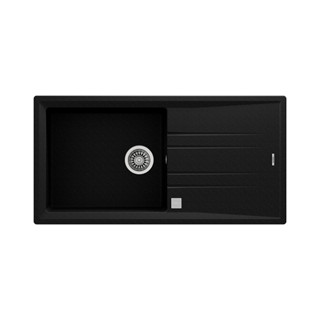 Sink Stone 60 L-TG 1B 1D AUTO Black + Tap SKT