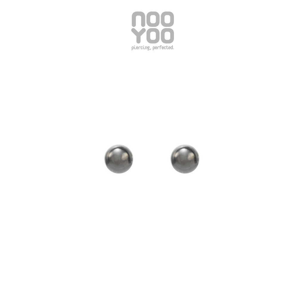 NooYoo ต่างหูสำหรับผิวแพ้ง่าย Ball 3 และ 4 mm Surgical Steel (สีขาว/สีทอง)
