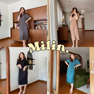 93 FAVORS l “Milin” เดรสพลีทคอปก เดรสยาว