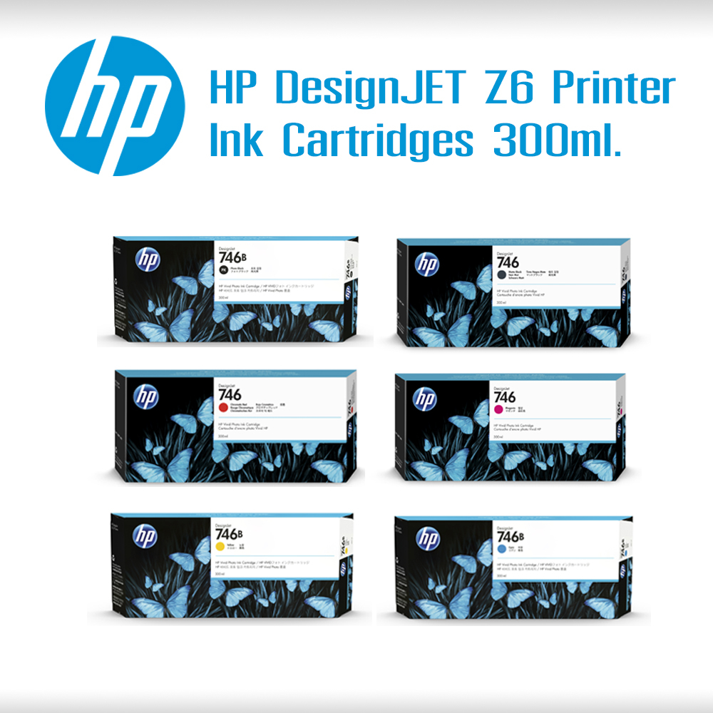 (รหัส HP 746) ตลับหมึกแท้ HP DESIGNJET Z6 และ Z9 Printer ขนาด 300ml/ตลับ (Ink Cartridge)