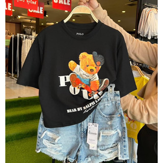 เสื้อยืดแขนสั้นคอกลมทรงครอป Polo Ralph Lauren Bear Short Sleeve T-Shirt เข้าใหม่