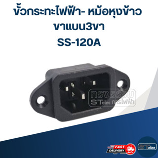 ขั้วกระทะไฟฟ้า- หม้อหุงข้าว ขาแบน3ขา (SS-120A) #002