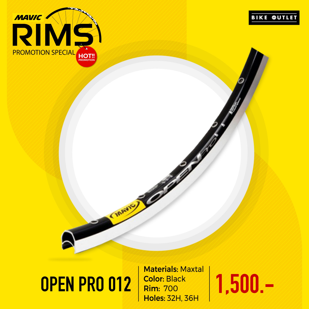 🔥 ล็อตสุดท้าย! ขอบล้อจักรยาน MAVIC Open Pro  Black 36H 700C ริมเบรค หมดแล้วหมดเลย!