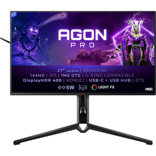 AOC Agon Pro AG274UXP/67 - 27 Inch UHD Gaming Monitor,Nano IPS, 144 Hz, 1ms GTG, FreeSync, G-Sync Compatible, HDR600 (3840x2160, HDMI 2.1, DisplayPort, USB-C, USB Hub)