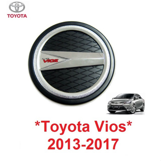 ครอบฝาถังน้ำมัน ดำด้าน โตโยต้า วีออส 2013 - 2017 ครอบ ฝาถังน้ำมัน Toyota vios 2014 2015 2016 โลโก้แดง แต่ง ชุบ