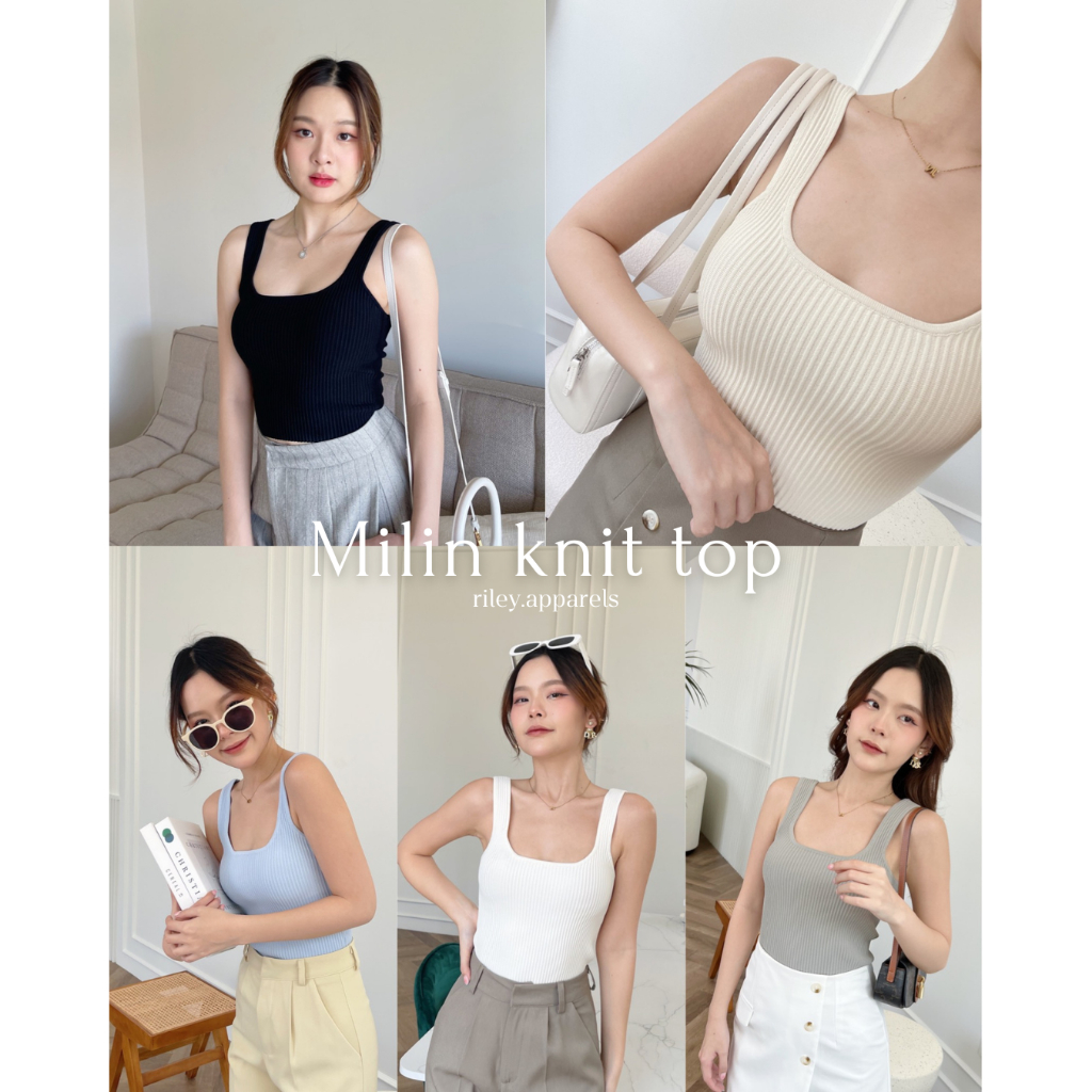 Riley.apparels - Milin knit top 9051 เสื้อกล้ามไหมพรมเนื้อหนา texture สวยดูแพงมาก