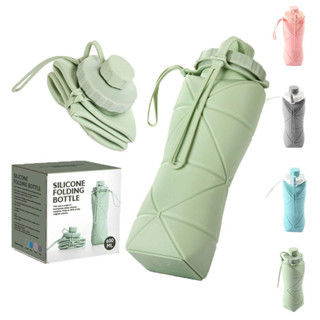 600ML Folding Silicone Water Bottle Outdoors Sport Traveling Running Bottle Portable Water Cup Hiking Drinking Cup