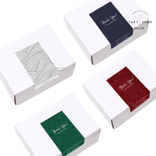 พร้อมส่ง! สติ๊กเกอร์แถบยาวติดกล่องสินค้าขนาด 5x10 cm. จำนวน 50 ชิ้น สติ๊กเกอร์ตกแต่งกล่องขนม สติกเกอร์ติดกล่องหมี่คลุก