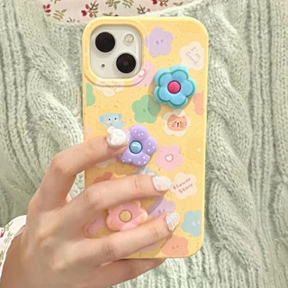 🔥จัดส่ง24ชม🔥iPhone11 12 13 14 Pro max case for เคสไอโฟน11 บางเบาพกพาง่าย น่ารัก การ์ตูน ดอกไม้ สามมิติ แฟชั่น Case