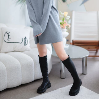 รองเท้าบูทยาวใต้เข่าคลาสสิคหนังนิ่ม01 พร้อมส่ง 36-42🚚💨