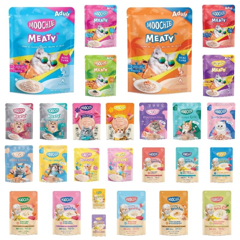 moochie 12​ ซอง อาหารแมว​ ล็อตใหม่ล่าสุด ยกโหล​12ซอง