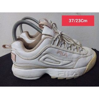 Fila Size 37 ยาว 23 Cm  รองเท้ามือสอง  ผู้หญิง เท้าเล็ก   แฟชั่น ลำลอง ทำงาน