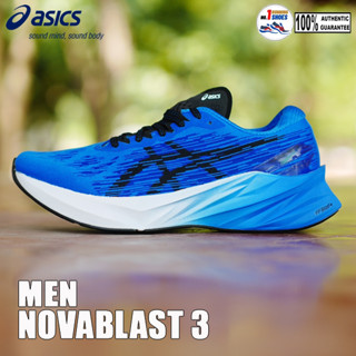 Asics รุ่น Novablast 3 1011B458-401 สี Electric blue/ black , FF Blast+ ของเเท้ 100%