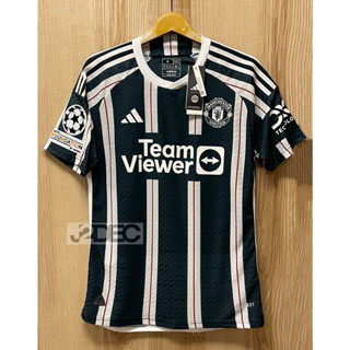 มาใหม่.!! เสื้อ Man U. [เกรด.PLAYER]  (สีเขียว) * AWAY.3 * 2023-2024 [ฟูลออฟชั่น UCL.] ชื่อนักเตะ-เบอร์นักเตะ สำหรับUCL.