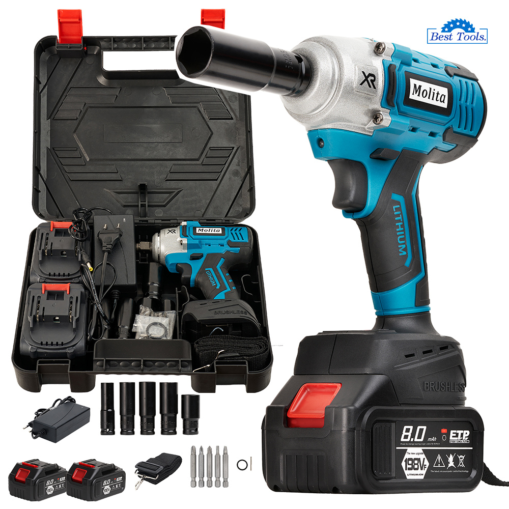 MOLITA บล็อกไฟฟ้า 198V บล็อกแบต บล็อกแบตเตอรี่ 2ระบบ แบตเตอรี่ อย่างดี 1ก้อน หรือ 2ก้อน บล็อกไร้สาย 