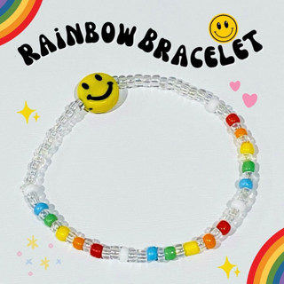 กำไลลูกปัด กำไลลูกปัดเรนโบว์ กำไลดอกไม้เรนโบว์ Rainbow bracelet ,สร้อยคอเรนโบว์