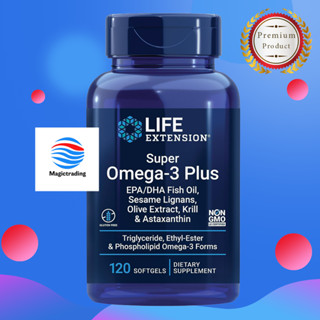 Life Extension Super Omega-3 Plus EPA/DHA Fish Oil, Sesame Lignans, Olive Extract, Krill &amp; Astaxanthin / 120 Softgels