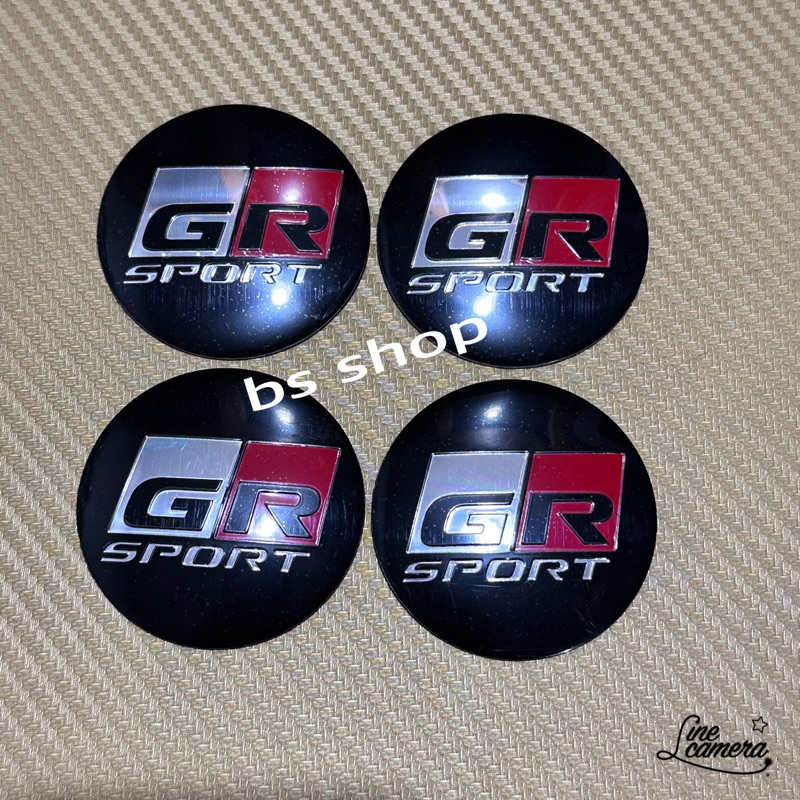 สติ๊กเกอร์* GR sport ติดดุมล้อ Toyota งานอลูบาง โลโก้ฝาครอบล้อ โลโก้ติดดุมล้อ ขนาด 6 cm (ราคาต่อชุด มี 4 ชิ้น )