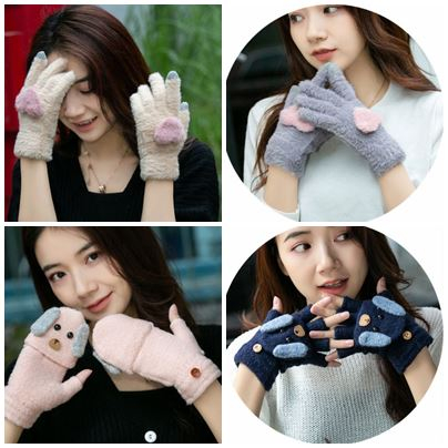 TB407 TB38 ถุงมือผู้หญิง ลายน่ารัก