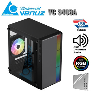 VENUZ micro ATX Computer Case VC 3409A/VC2601/VC1701/M3/VC3232/VC301/VC3101 RGB LED Lighting &amp; 120mm Rainbow RGB Fan – B