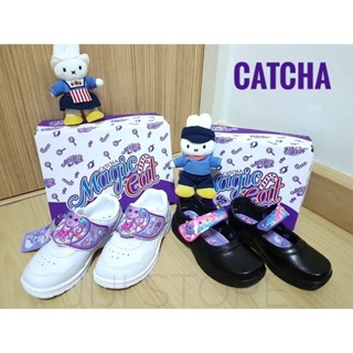 🍭Catcha 🍭รองเท้านักเรียนหญิงแคทซ่า รองเท้านักเรียนอนุบาลหญิงสีดำ สีขาว รุ่น Magic cat (CA100) ไซส์ 26 - 32