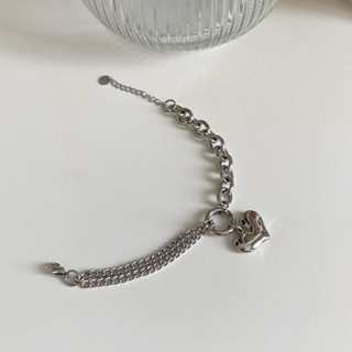 imean.store - Huge heart chain bracelet | สร้อยข้อมือโซ่รูปหัวใจ งานไทเทเนี่ยมชุบทอง 18k