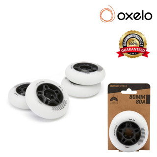 ล้อรองเท้าอินไลน์สเก็ตสำหรับผู้ใหญ่รุ่น Fit 80 มม. 80A แพ็ค 4 ล้อ (สีขาว) OXELO