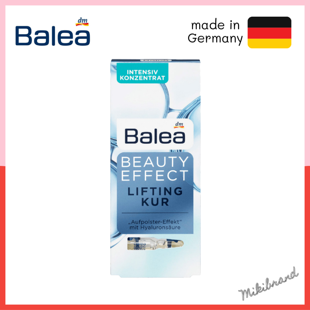 ของแท้100% เซรั่มลดริ้วรอย ยกกระชับผิวหน้า นำเข้าจากเยอรมัน Balea Beauty Effect Lifting Treatment Ampoules With Hyaluron